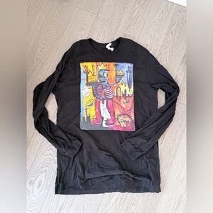 Basquiat print Long sleeve men tee XL